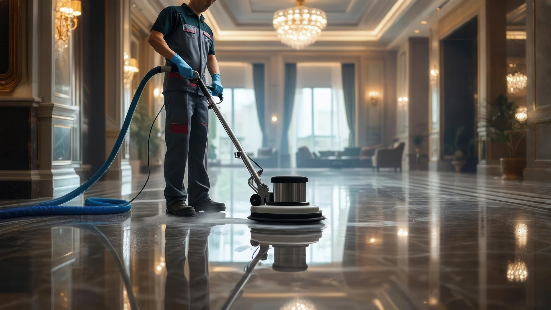 Pulizie professionali di hall e aree comuni di hotel