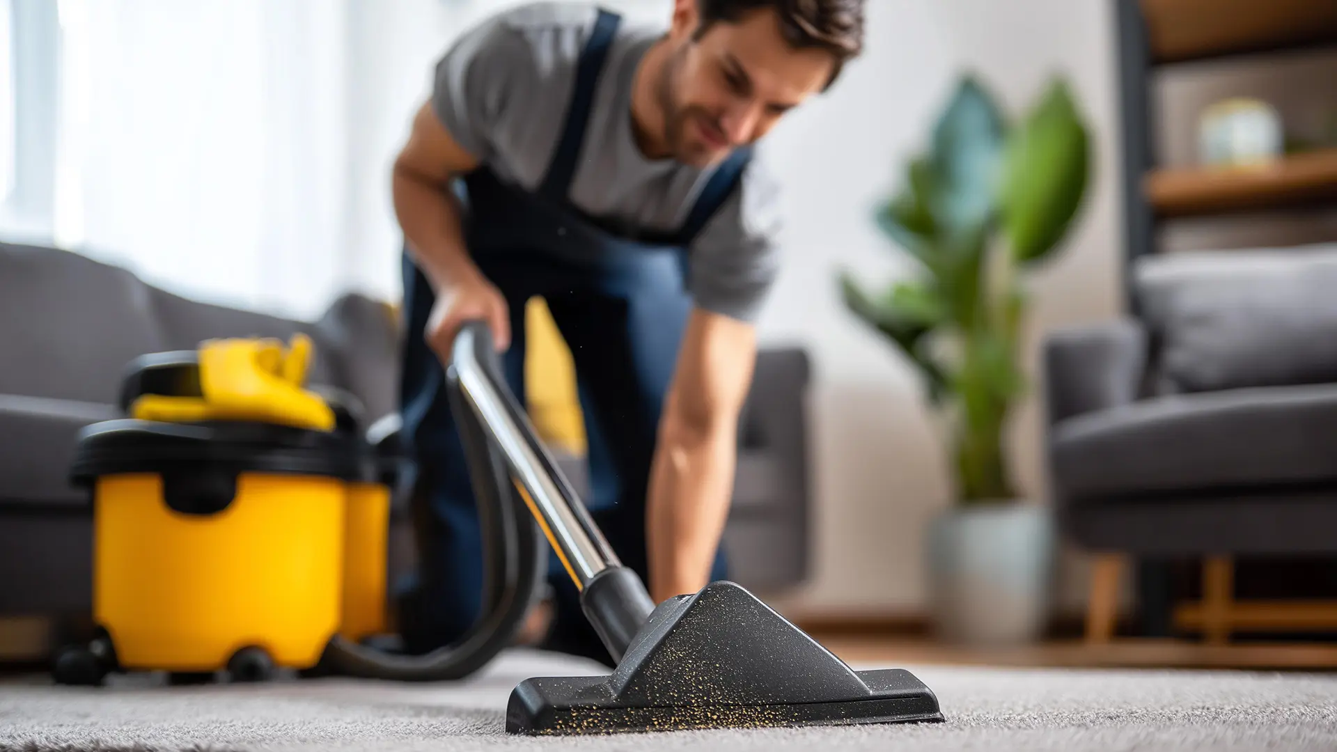 Pulizie professionali di appartamenti con aspiratore